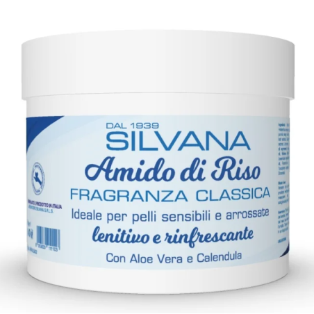 Silvana amido di riso classico con aloe vera e calendula 200g Silvana amido di riso classico con aloe vera e calendula 200g