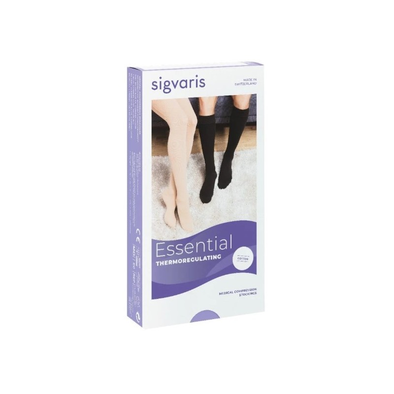 Sigvaris cotton ccl1 gambaletto lungo nero punta aperta s Sigvaris cotton ccl1 gambaletto lungo nero punta aperta s