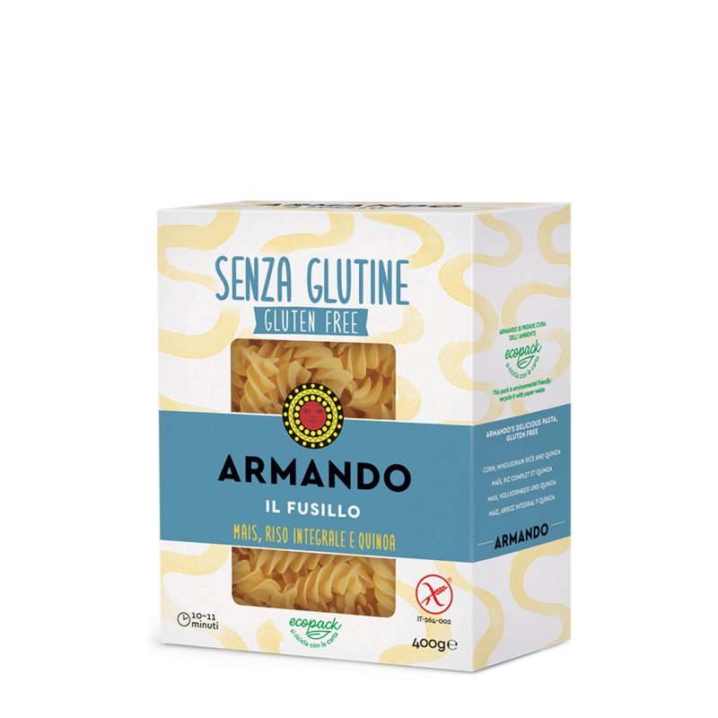 Il gluten free di armando il fusillo mais riso integrale e quinoa 400 g Il gluten free di armando il fusillo mais riso integrale e quinoa 400 g