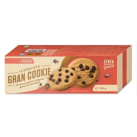 Agluten gran cookie farina quinoa integrale e gocce di cioccolato 160 g