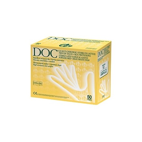 Guanto chirurgico in lattice superficie microruvida privo ditalco 50 paia articolo chrpw 7