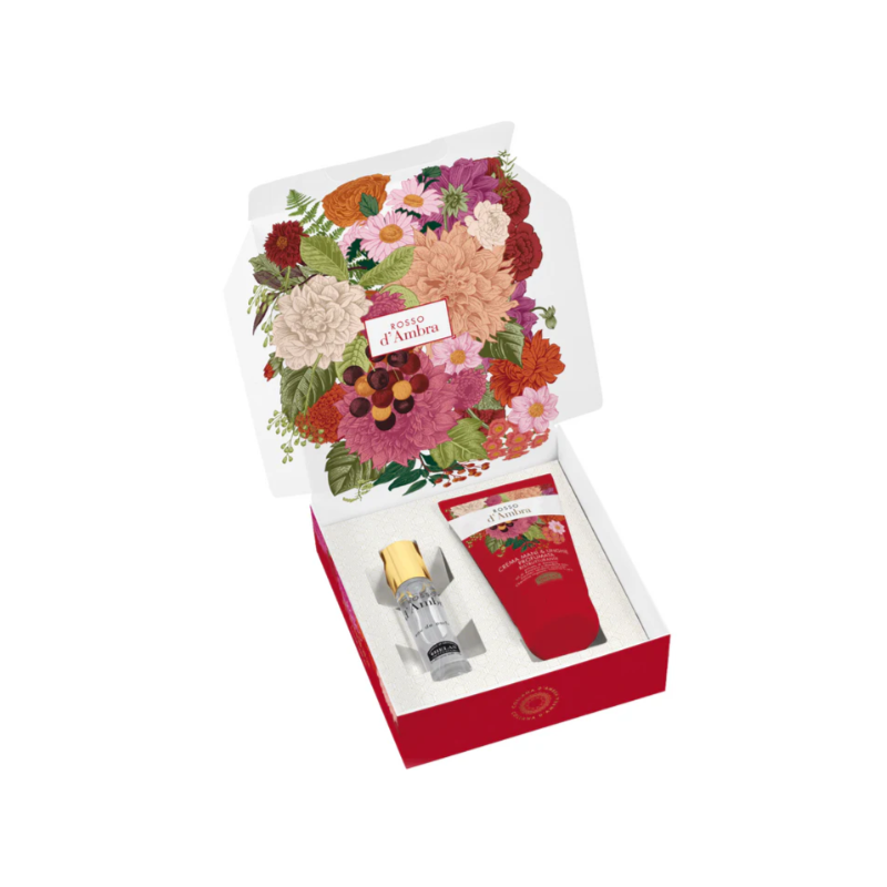 Rosso d'ambra cofanetto crema mani 50 ml + eau de parfum 10ml