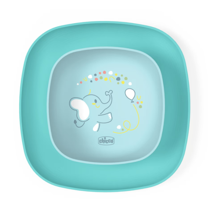 Chicco ciotola e piatto piano 12m+ azzurro