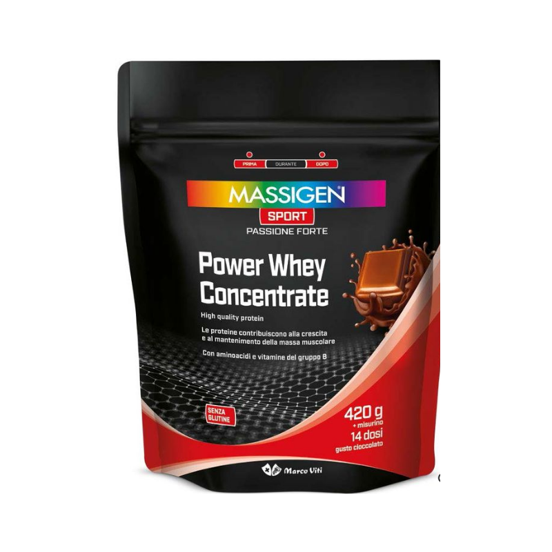 Massigen sport power whey concentrate cioccolato 420 g