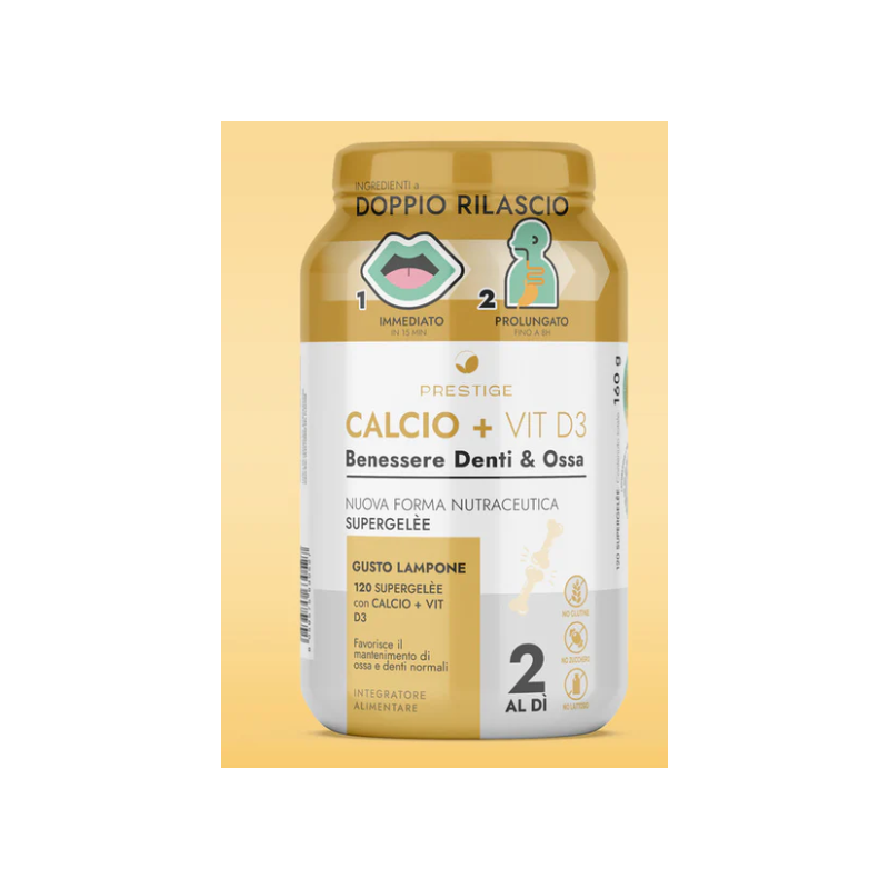 Prestige supergelee calcio + vitamina d3 adulti 120 gommose Prestige supergelee calcio + vitamina d3 adulti 120 gommose