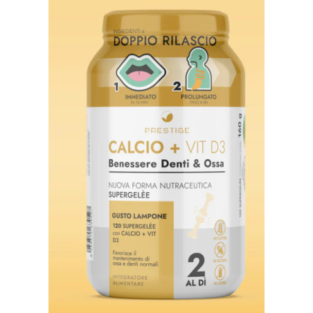 Prestige supergelee calcio + vitamina d3 adulti 120 gommose Prestige supergelee calcio + vitamina d3 adulti 120 gommose