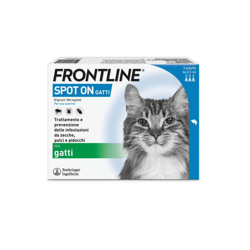 Frontline spot-on gatti soluz 3 pipette 0,5 ml 50 mg