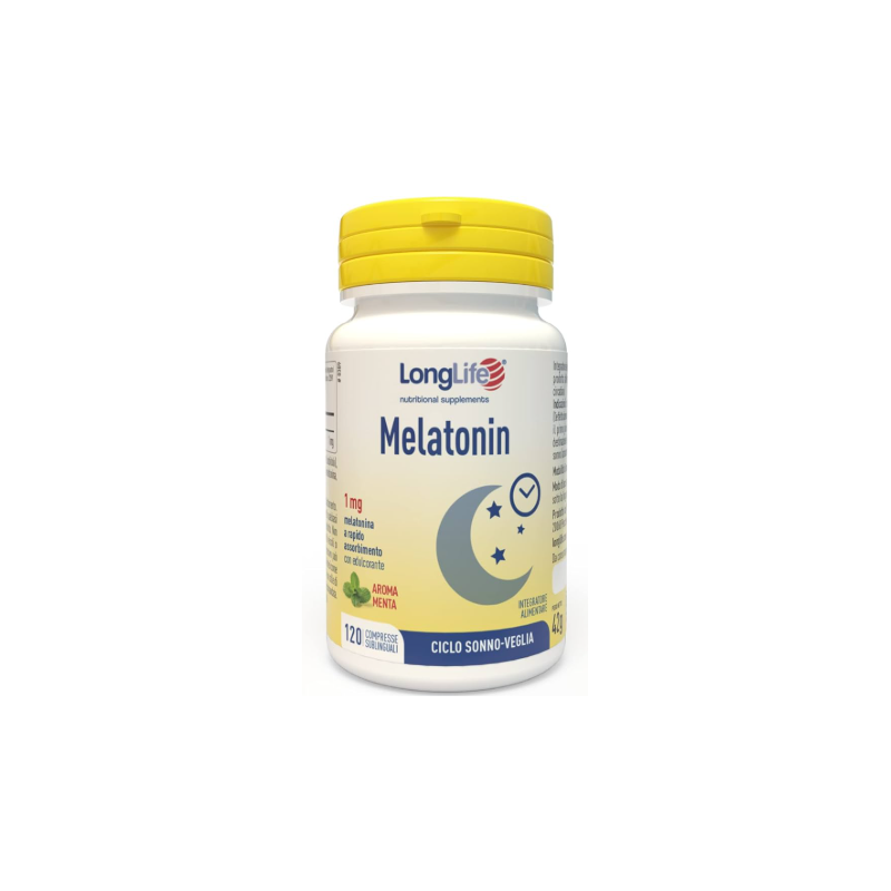 Longlife melatonin 1 mg aroma menta 120 tavolette