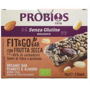 Probios fit&go barretta frutta secca 3 pezzi da 25 g