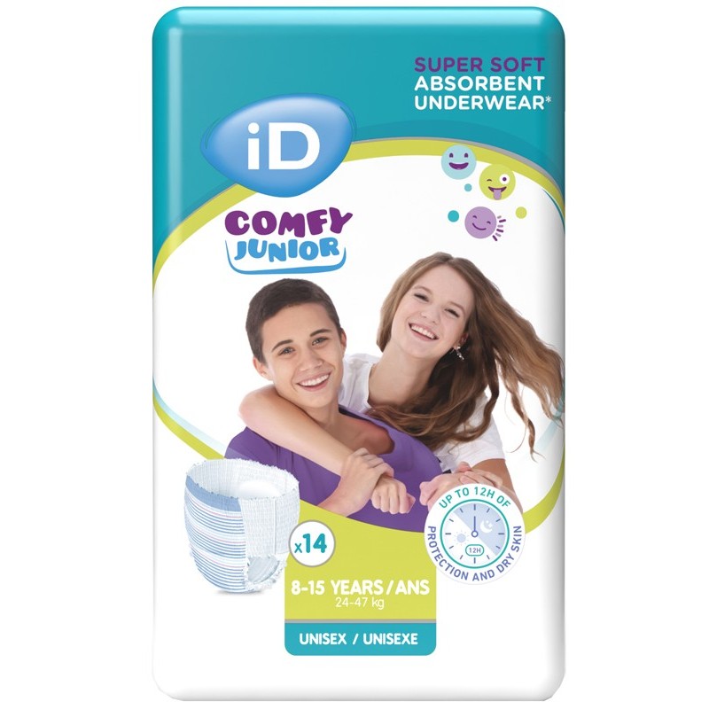 Pannolino mutandina id comfy pants night 24-47 kg 8-15 annismall 14 pezzi