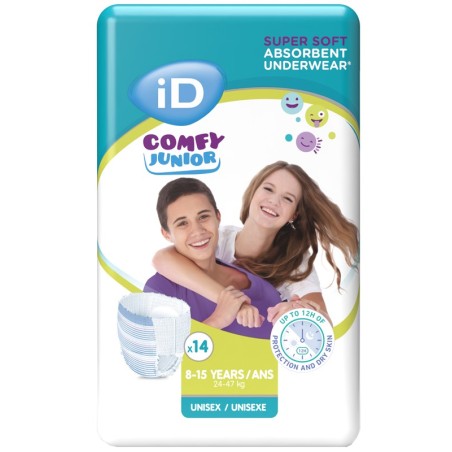 Pannolino mutandina id comfy pants night 24-47 kg 8-15 annismall 14 pezzi