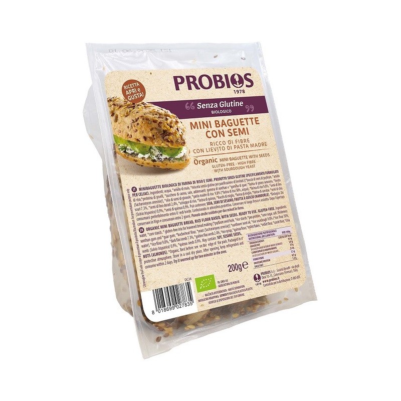 Probios mini baguette semi 2 pezzi da 100 g Probios mini baguette semi 2 pezzi da 100 g