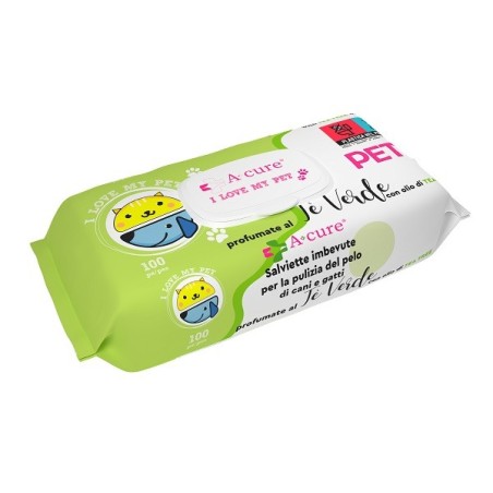 A+cure i love my pet salviette pop-up te' verde 100 pezzi ricarica