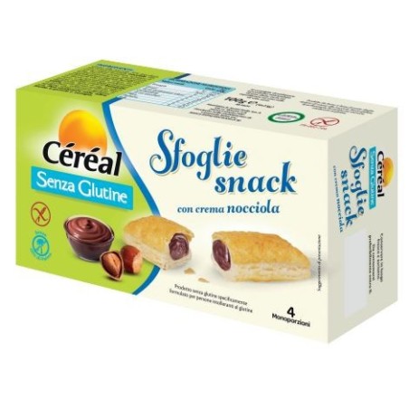 Cereal senza glutine sfoglie snack crema nocciola 4 monoporzioni