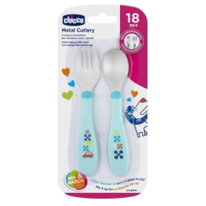 Chicco posatine inox 18m+ azzurro