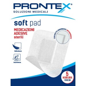 Medicazione adesiva sterile prontex soft pad 10x8 cm 5 pezzi