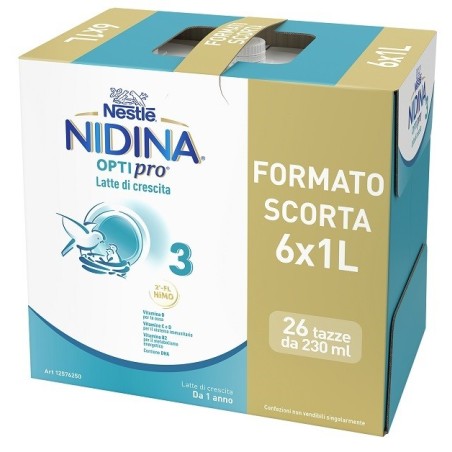 Nidina optipro 3 liquido 6 pezzi da 1 litro