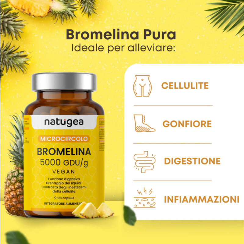 Natugea bromelina 5000 5000 gdu/g 120 compresse