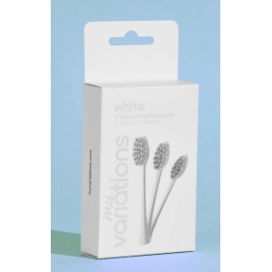 Myvariations pack 3 testine spazzolino carb bianche avorio