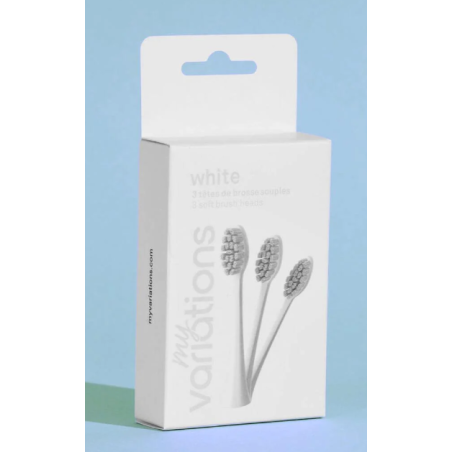 Myvariations pack 3 testine spazzolino carb bianche avorio