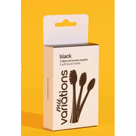 Myvariations pack 3 testine spazzolino carb nere onice