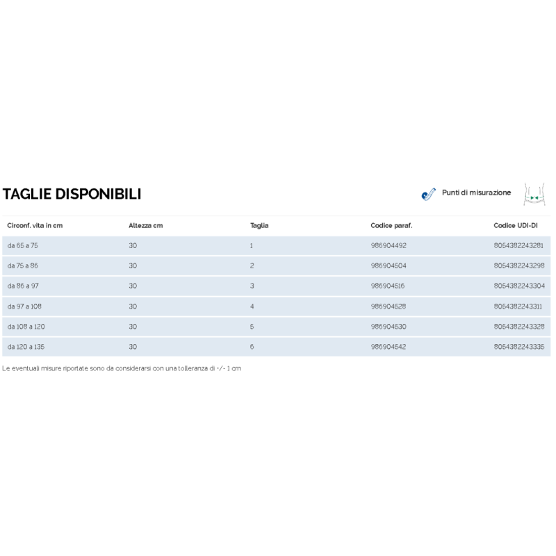 Fascia post operatoria gibaud classic h30 taglia 1