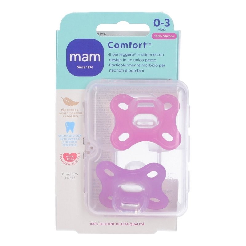 Mam comfort 0-3 mesi silicone femmina 2 pezzi