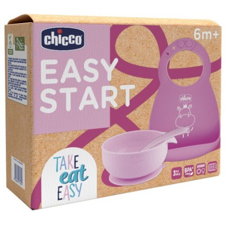 Chicco set pappa silicone 6m+ rosa Chicco set pappa silicone 6m+ rosa