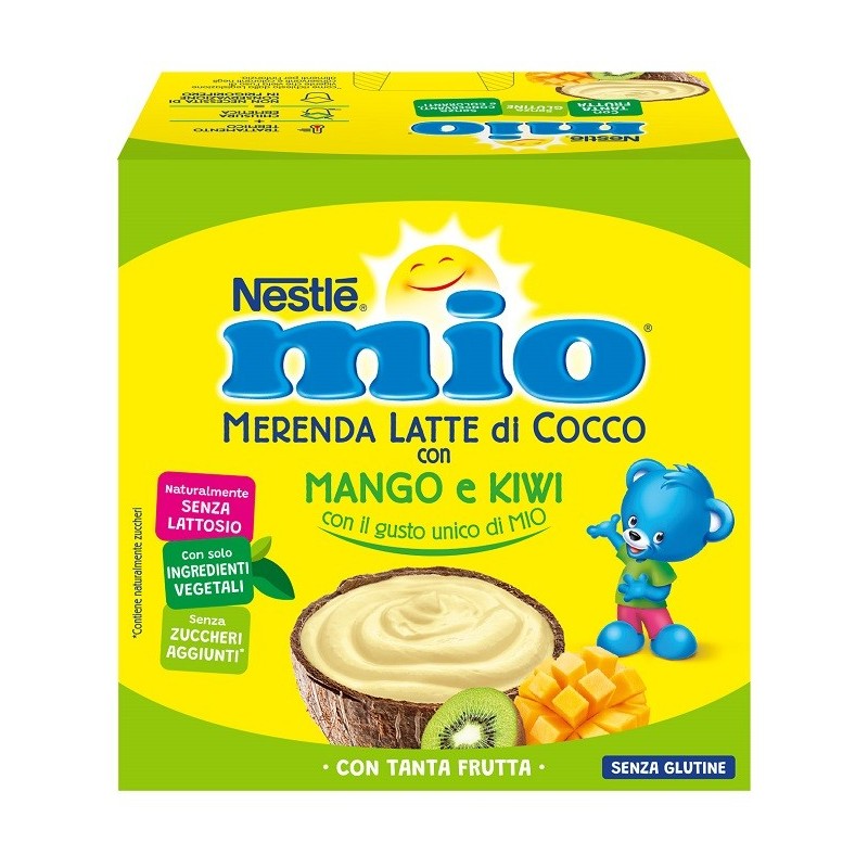 Mio merenda latte di cocco con mango e kiwi 4 pezzi da 90 g Mio merenda latte di cocco con mango e kiwi 4 pezzi da 90 g