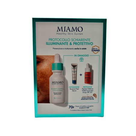 Miamo macchie estivo protocollo 1 pigment control 30 ml + 1mini pigment defense 10 ml + 1 renewal peel 5 ml