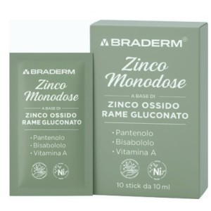 Zinco monodose 10 stick da 10 ml braderm