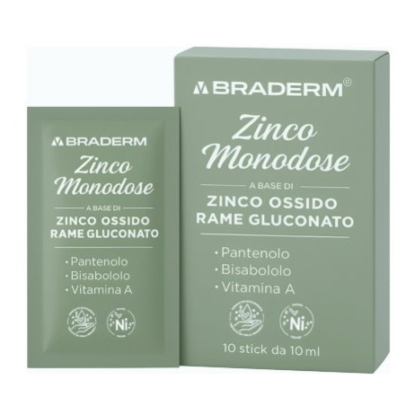 Zinco monodose 10 stick da 10 ml braderm