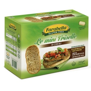 Farabella gluten free le mini friselle ai cereali con olio extra vergine di oliva con semi di lino e zucca senza lattosio 5 conf
