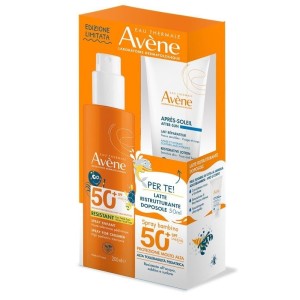 Eau thermale avene solare spray bambino spf50+ 200 ml + ristrutturante doposole 50 ml
