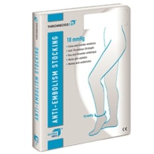 Gloriamed thrombosis 18 comfort punta chiusa con foro d'ispezione tutta coscia autoreggente lungo misura s 1 paio