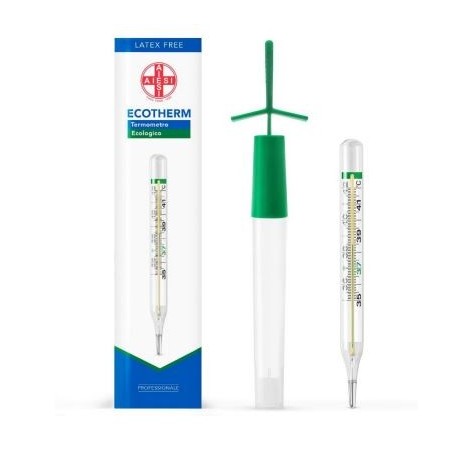 Termometro clinico ecotherm in vetro al gallio senza mercurio range temperatura misurata 35,5-42 gradi