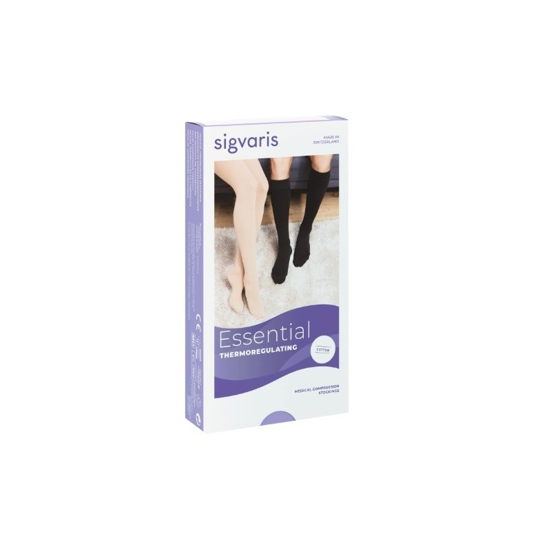 Sigvaris cotton med ccl2 monocollant destro lungo nature punta aperta s