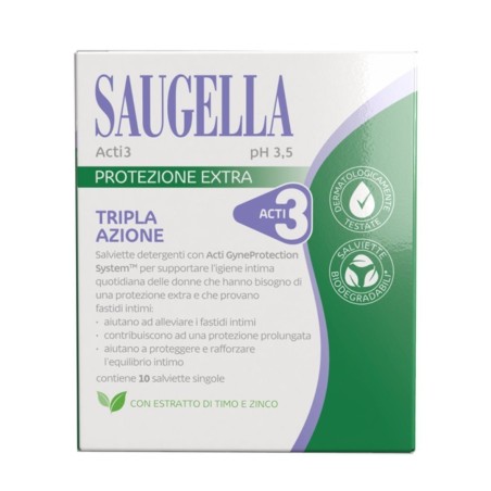 Saugella acti3 salviettine 10 pezzi