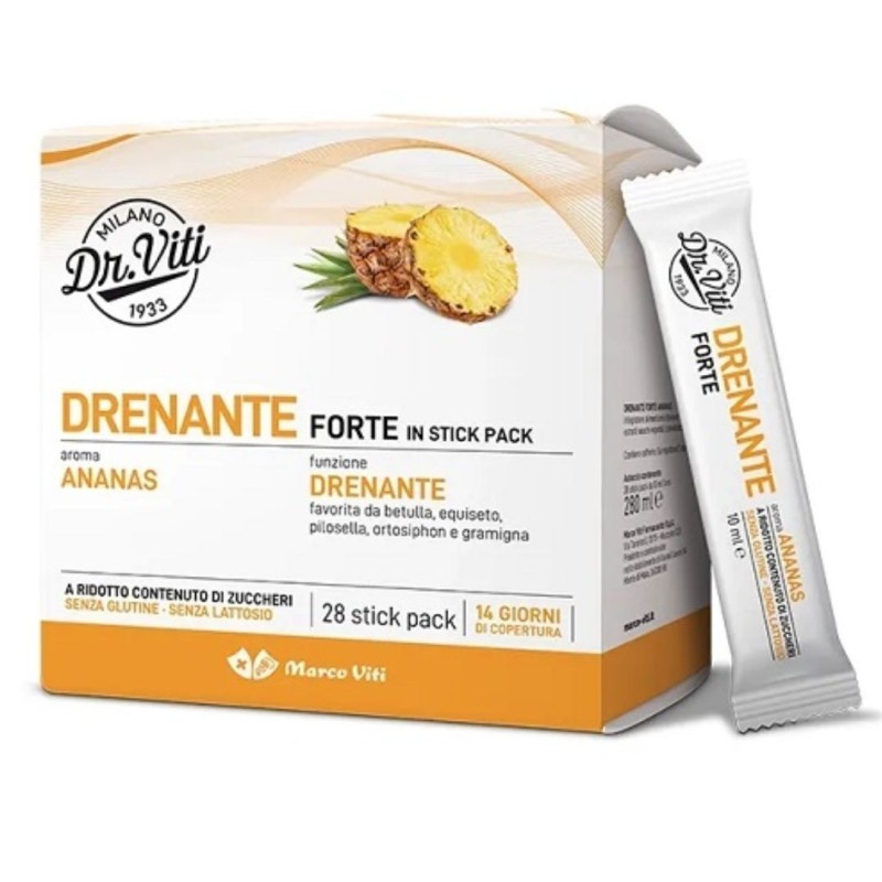 Dr viti drenante forte ananas 28 stick pack senza zuccheri