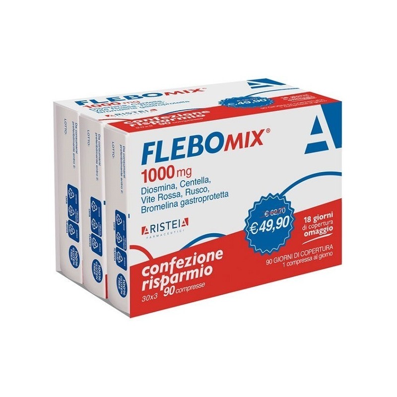 Flebomix 1000 mg 90 compresse tri-pack Flebomix 1000 mg 90 compresse tri-pack