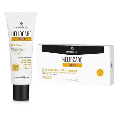 Heliocare 360 gelcream 100+ 50 ml + heliocare 360 plus 7 capsule campione Heliocare 360 gelcream 100+ 50 ml + heliocare 360 plus 7 capsule campione