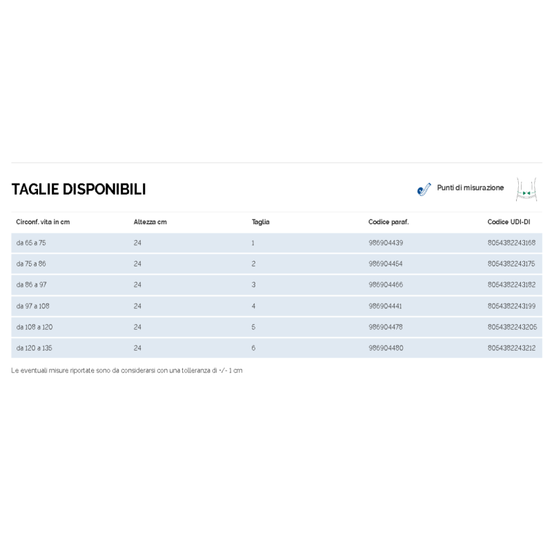 Fascia post operatoria gibaud classic h24 taglia 1