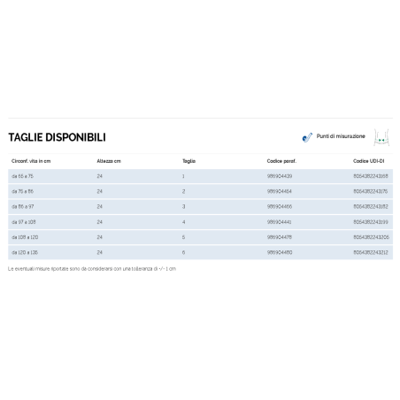 Fascia post operatoria gibaud classic h24 taglia 1