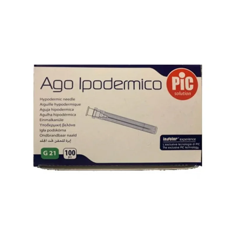 Ago ipodermico pic gauge 21 1 100 pezzi Ago ipodermico pic gauge 21 1 100 pezzi