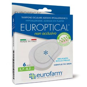 Medicazione oculare europtical adesiva non occlusiva 5,7x8,26 pezzi