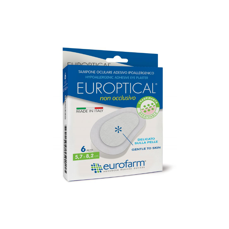 Medicazione oculare europtical adesiva non occlusiva 5,7x8,26 pezzi