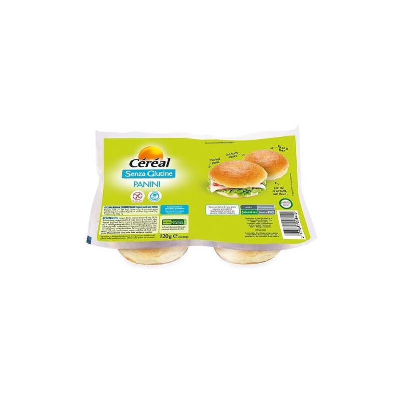 Cereal panini senza glutine 4 pezzi da 30 g Cereal panini senza glutine 4 pezzi da 30 g