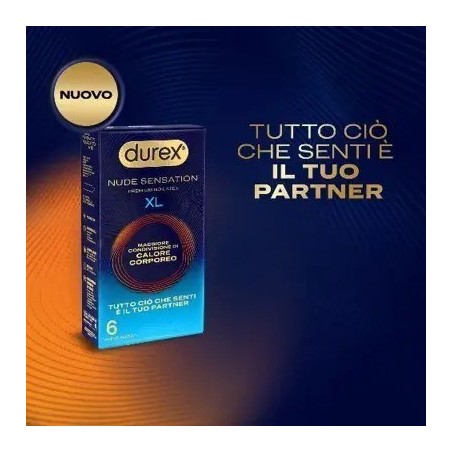 Preservativo durex nude sensation xl 6 pezzi