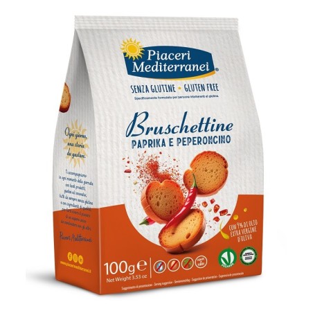 Piaceri mediterranei bruschettine paprika e peperoncino 100g Piaceri mediterranei bruschettine paprika e peperoncino 100g