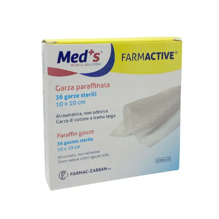 Garza meds farmactive paraffinata sterile 10x40 cm